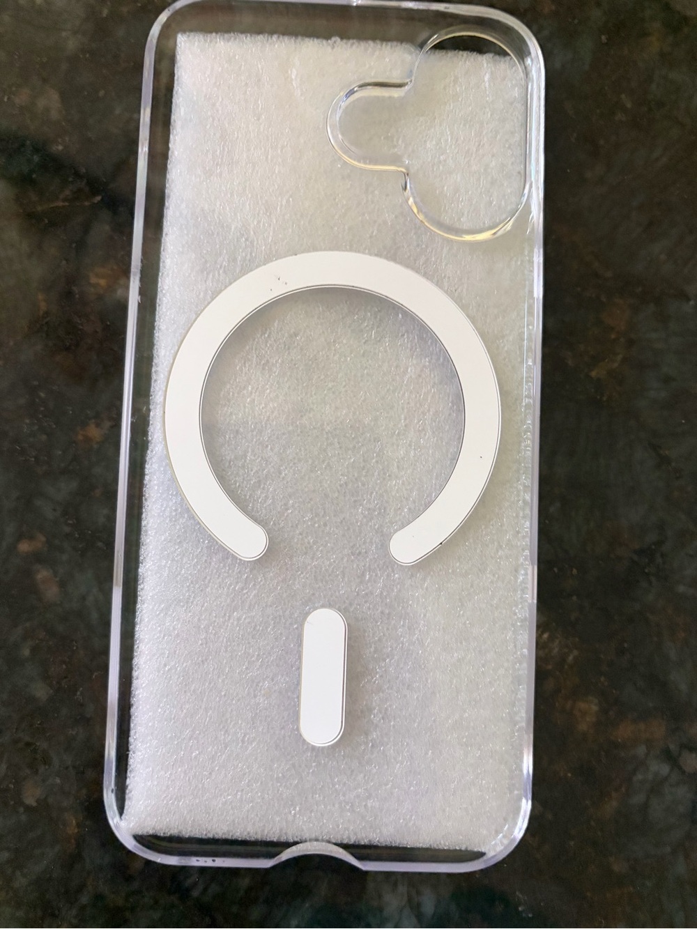 Clear Transparent iPhone Case with White MagSafe Ring